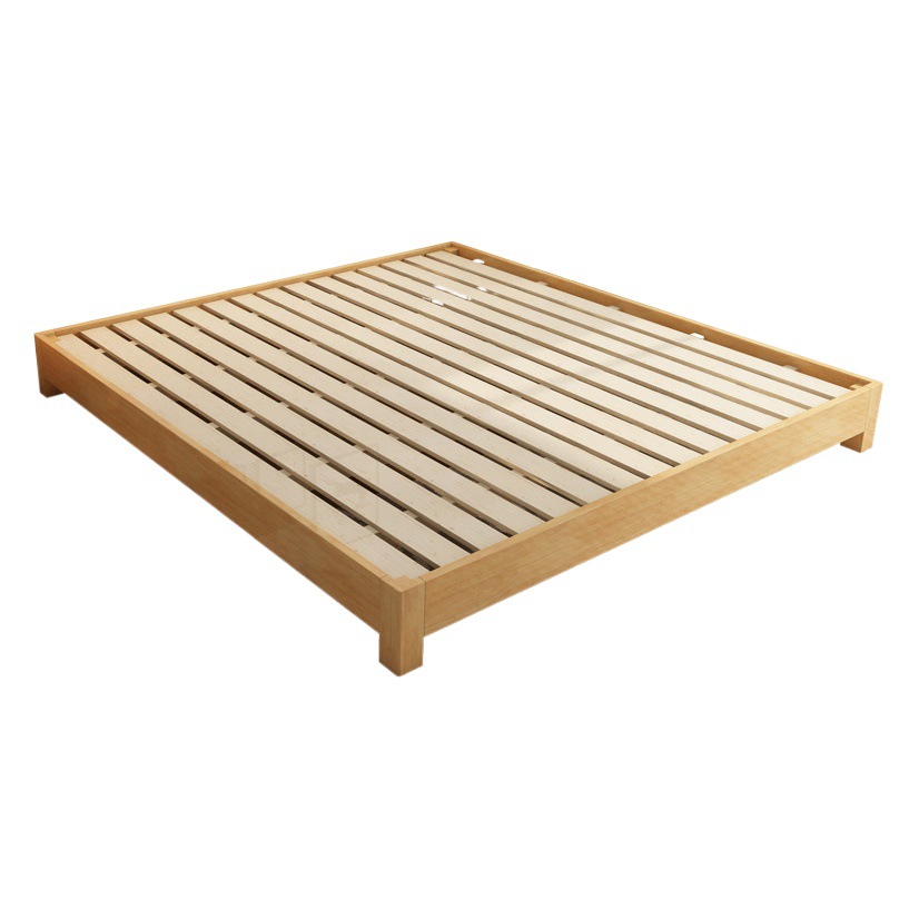 Nórdico japonés tatami cama estante simple moderno no-cama de madera maciza habitación de alquiler cama baja cama muebles de cama
