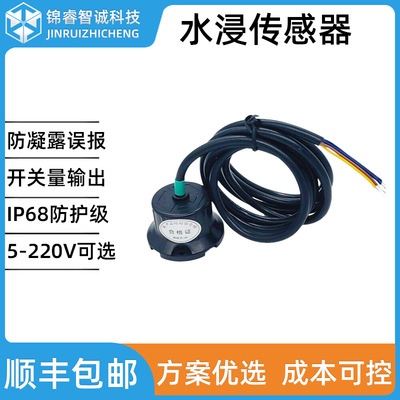 24v水浸传感器机房基站满水报警器开关量变送感应点式不锈钢探头|ms