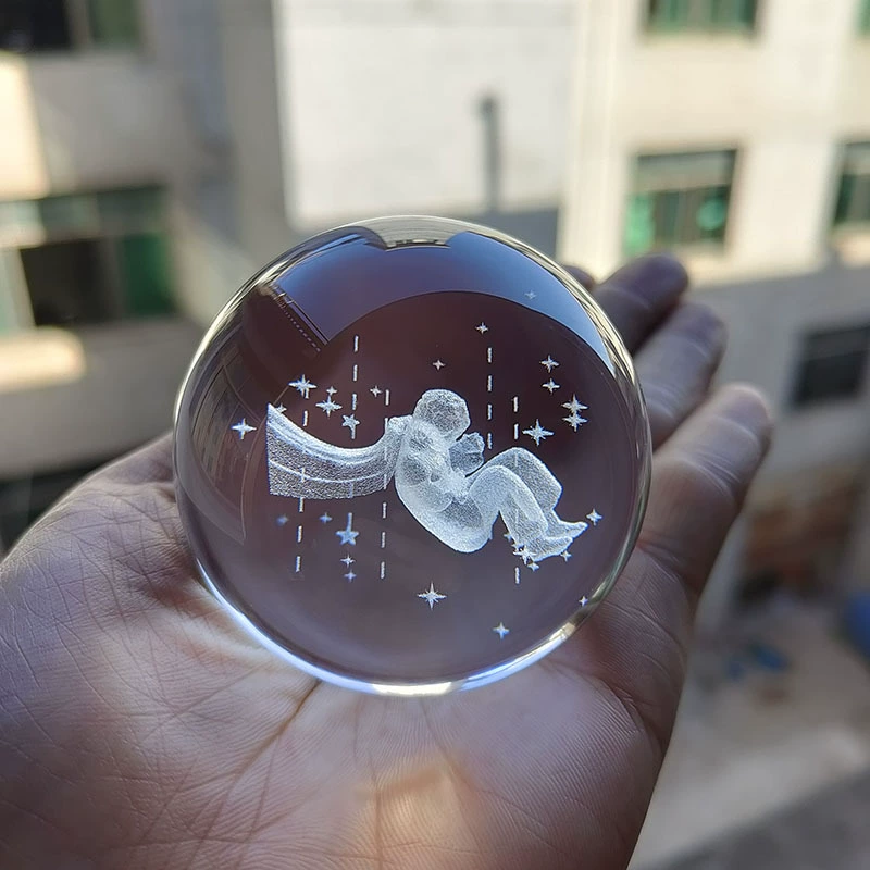 3D прозрачная хрустальная сфера Облака, Земля Звезда Небо Пилюли изделия Ремесла Под подарки Офис Лазер Сиденье Конор Луна Маятник/Маятник?