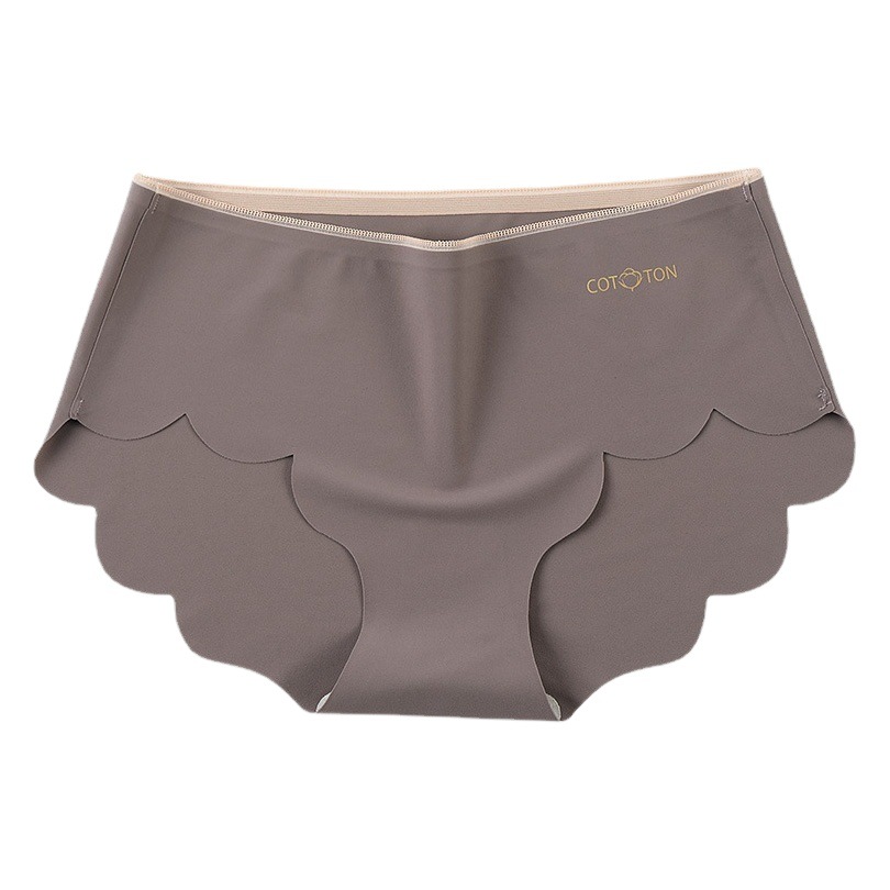 アイスシルク箔押しシームレスショーツ レディース 純綿シルク 抗菌三角パンツ ヒップカバー ガールズスタイル 日本風シンプル