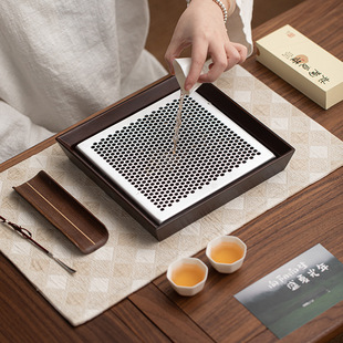 Manufacturer's Bamboo Alloy Dry Tea Tray Tea Tray Simple Water Storage Office Small Tea Table Kung Fu Tea Set Pot Holder
