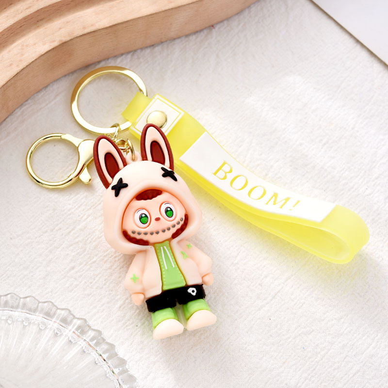 クロスボーダーの布の布の小さいヒツジのキーホルダーの漫画のペンダントのかわいい公仔の柔らかいゴムのlabubuリュックサックは飾ります。|undefined