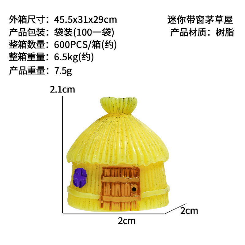 Nuevo musgo transfronterizo micro paisaje decoración casa de paja casa de resina casa rural granero artesanía creativa