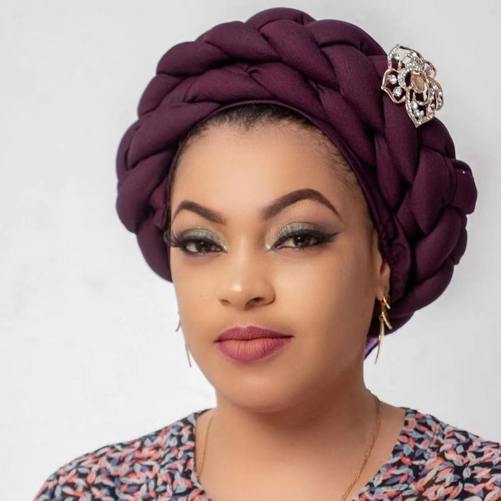 Muslim hat Autumn African hand-braided hat with accessory turban wrap_voghion.com