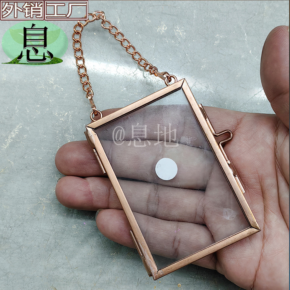 迷你D吊件几何焊接简约欧式金银黑红铜铜干花夹夹金属相框工厂