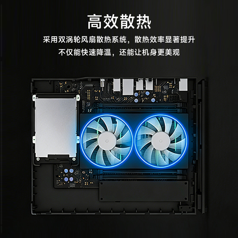 AMD高性能四核迷你主机台式商用4k双屏微型电脑静音工控机mini pc