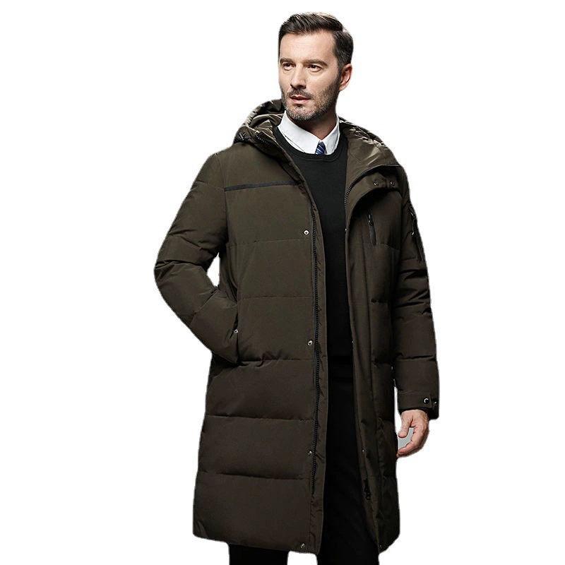 (Cross-border trading), men's long down jacket, for middle age, maxi length, increased thickness, plus size