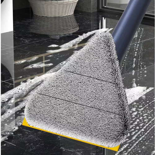 Hand-free triangle mop cleaning magic ceiling bathroom wall tile glass one swipe clean manual self-twist water