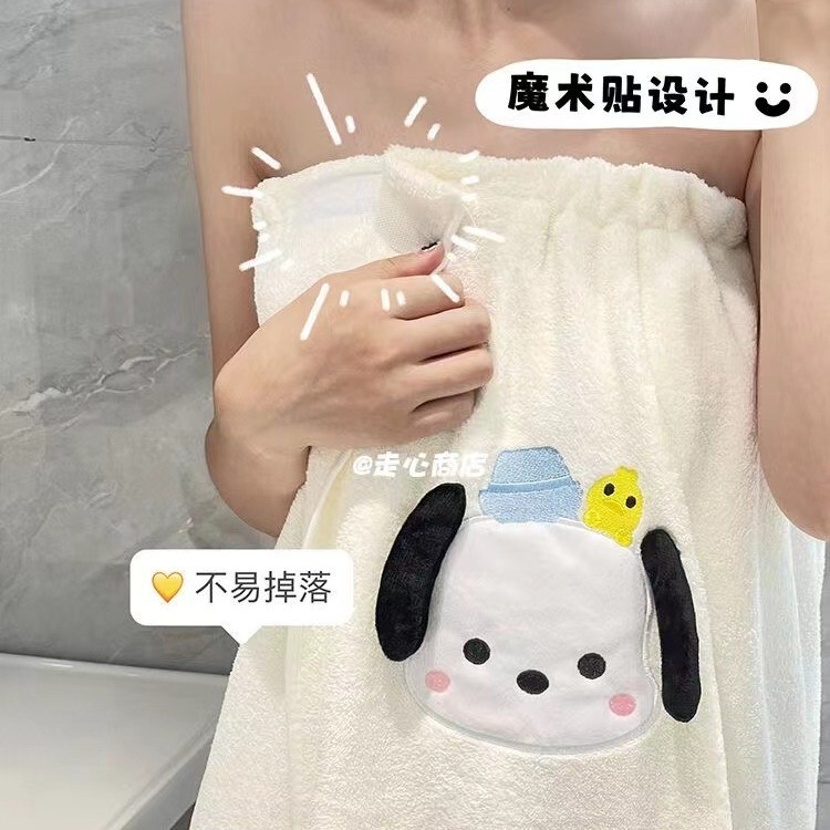 パチャ犬アニメかわいいタオル柔らかい吸水サンゴベルベットバスタオル洗顔風呂厚い乾いたタオルカバー|undefined