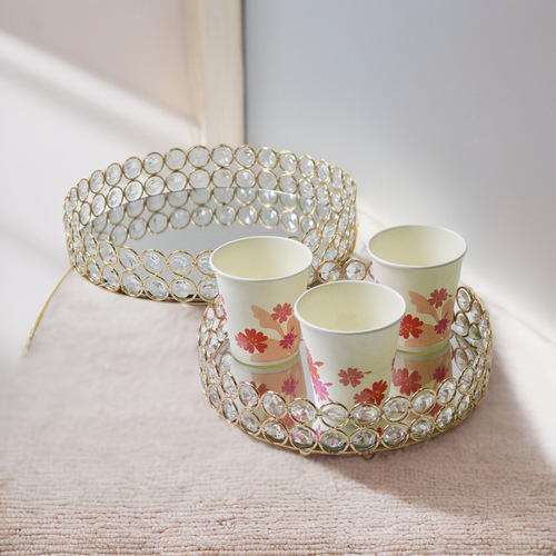 European ins tray crystal tray cosmetics storage box jewelry decorative box metal crafts ornaments wholesale