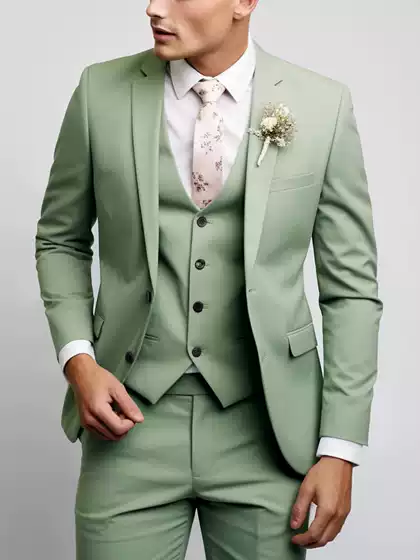 New Men's Two-Button Slim Fit Suit Set for Amazon – Tailored Business Suit for Young Men