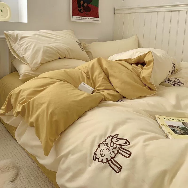 Пододеяльник, простыня для младших школьников, комплект для детского сада, 4 предмета