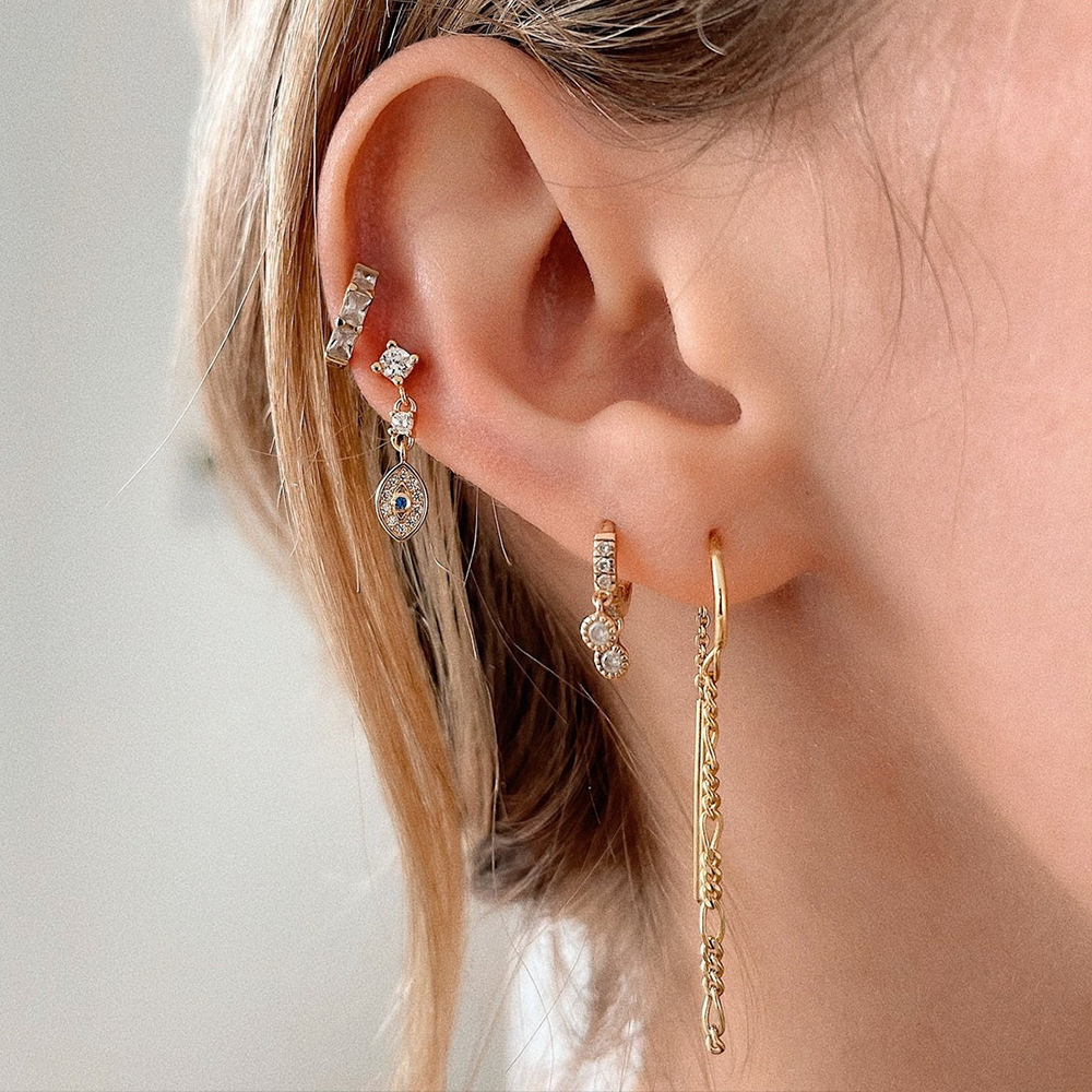 Title 4, S925 Gümüş Kişilik Küpeler Zincir, stil sahibi ...