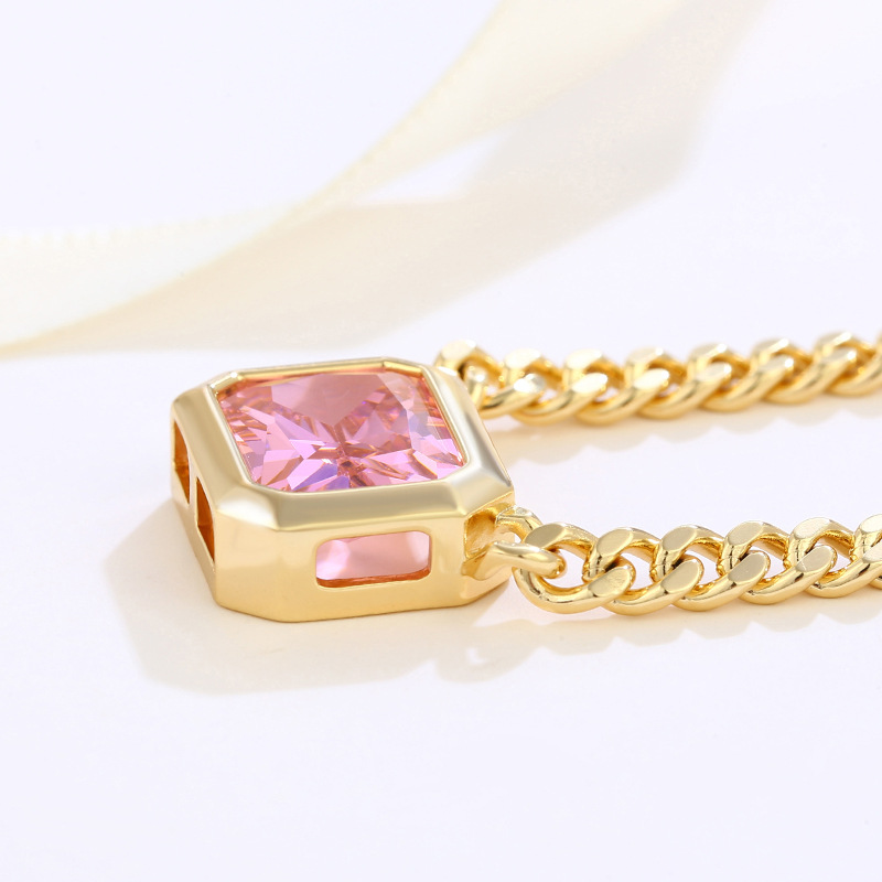 Xuting joyería vintage cuadrado joya de imitación collar cuadrado Cadena de clavícula femenina nicho alto sentido collar joyería al por mayor