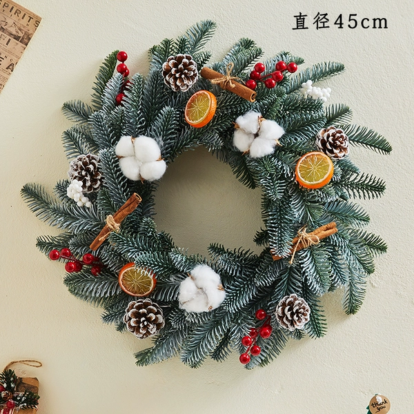 45cm high-end PE Christmas wreath with hook