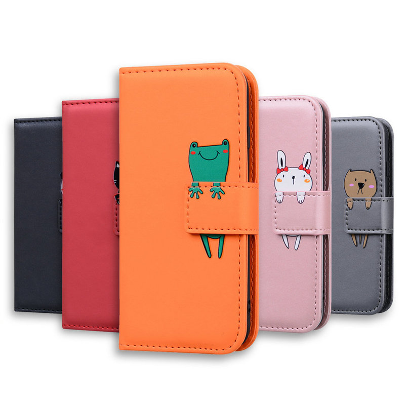 Suitable for iPhone 17 Mobile Phone Leather Case, Apple 16 Cartoon Animal Protective Case, 14 Wallet Mobile Phone Case 8Plus