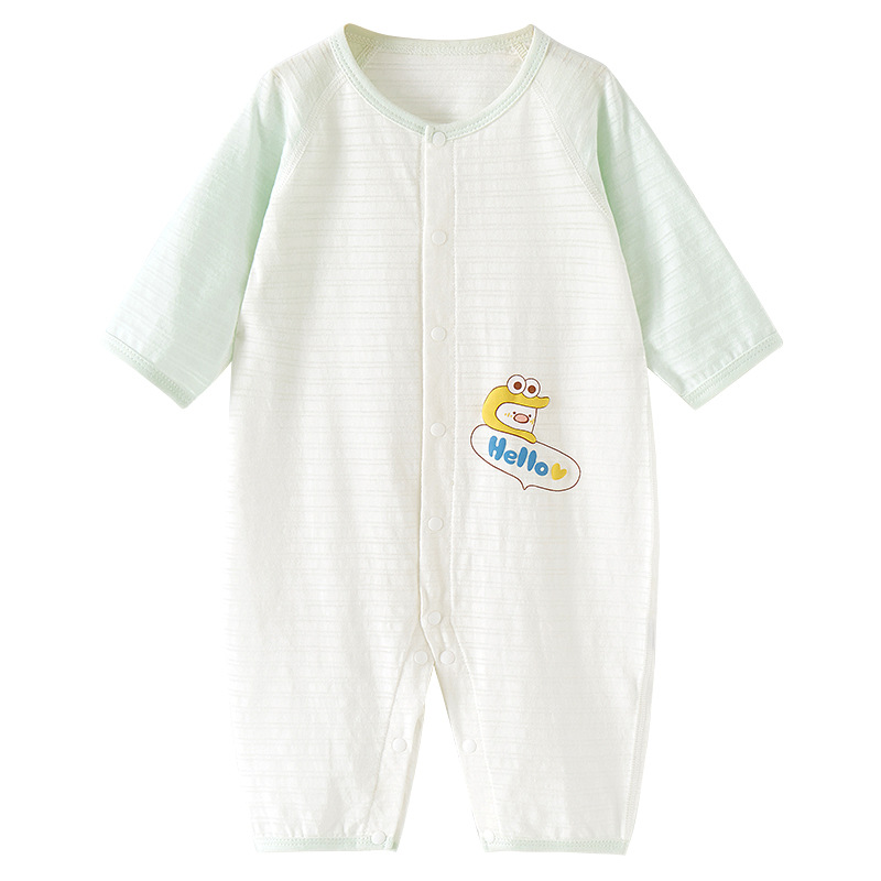 Bebé mono verano recién nacido algodón fino pijamas con aire acondicionado hombres y mujeres niños pequeños ropa de verano mami ropa de bebé