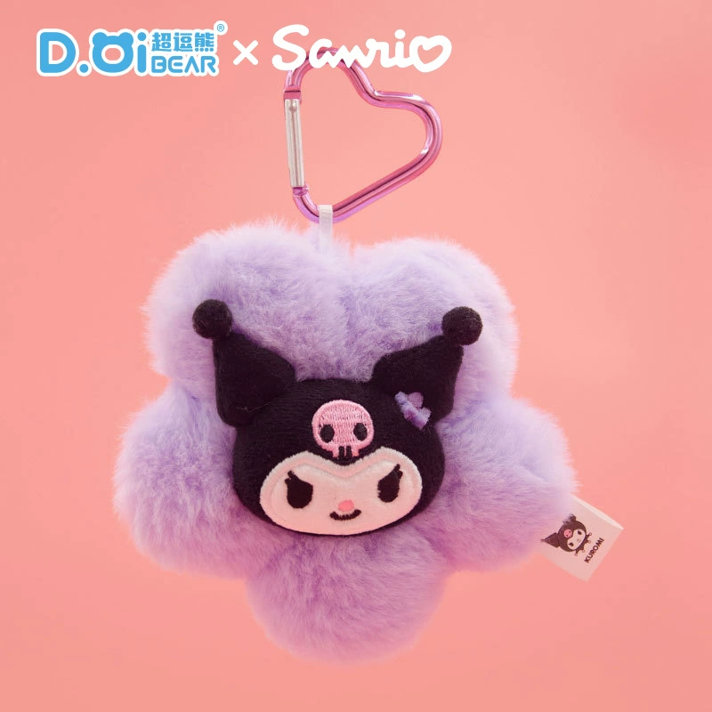 Sanrio, брелок из настоящего плюша, сумка для ключей, мультяшные ключи от машины, кукла, подвеска, с цветами