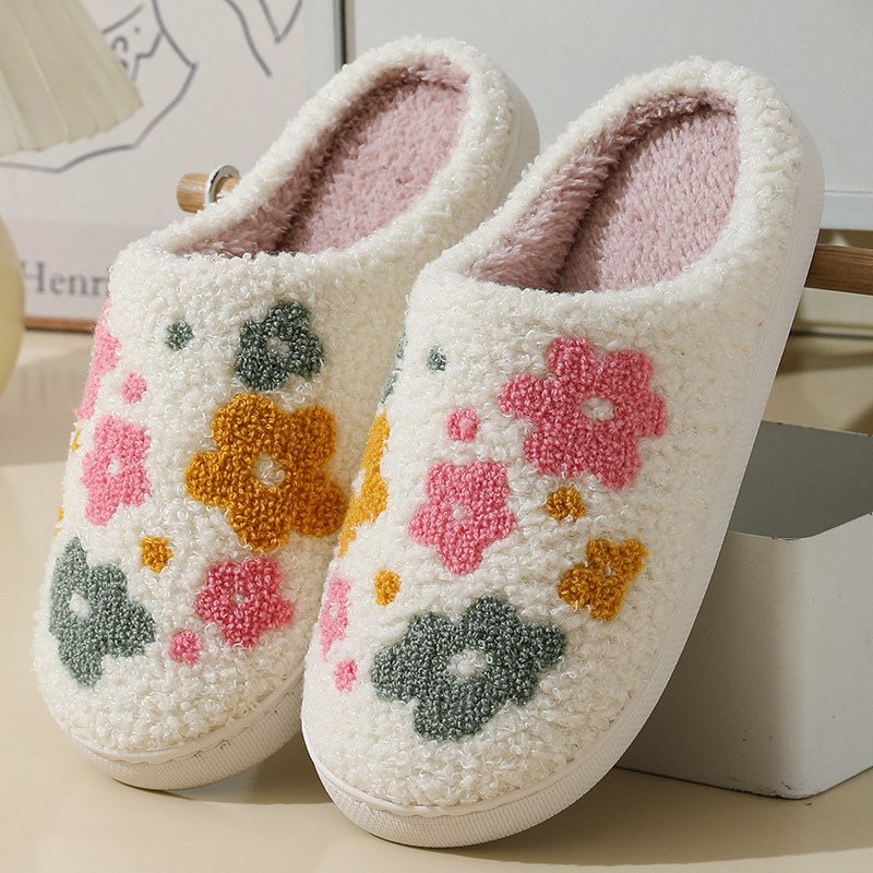 New Comfortable Home Cute Colored Flowers Winter Cotton Slippers for Men and Women Couple Warm Indoor Cotton Slippers Wholesale New Comfortable Home Cute Colored Flowers Winter Cotton Slippers for Men and Women Couple Warm Indoor Cotton Slippers Wholesale