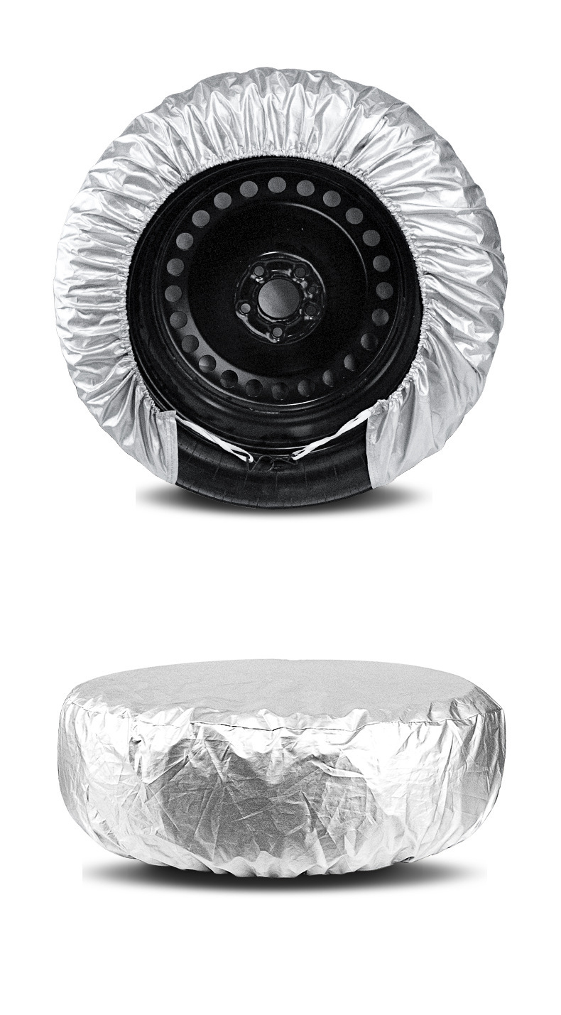 Cross-Border Car Tire Cover with Windproof Hook, Universal Tire Cover, 190t Polyester Taffeta, Sun Protection, Waterproof Spare Tire Cover