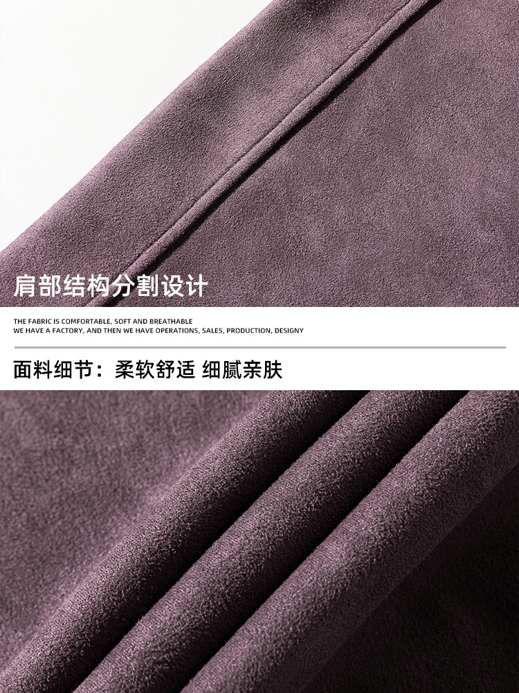 質感のアメリカのレトロなスエードの丸首のパーカーの男性の春の新型のカップルの帽子のプルオーバーは二開ができます。