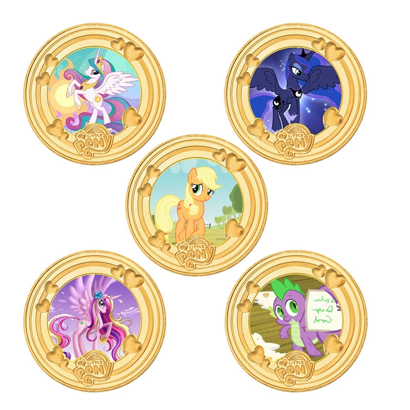 Коллекционная монета-подставка Little Pony на память (2025) — набор много монет, варианты подарков, акриловая рамка и коробка