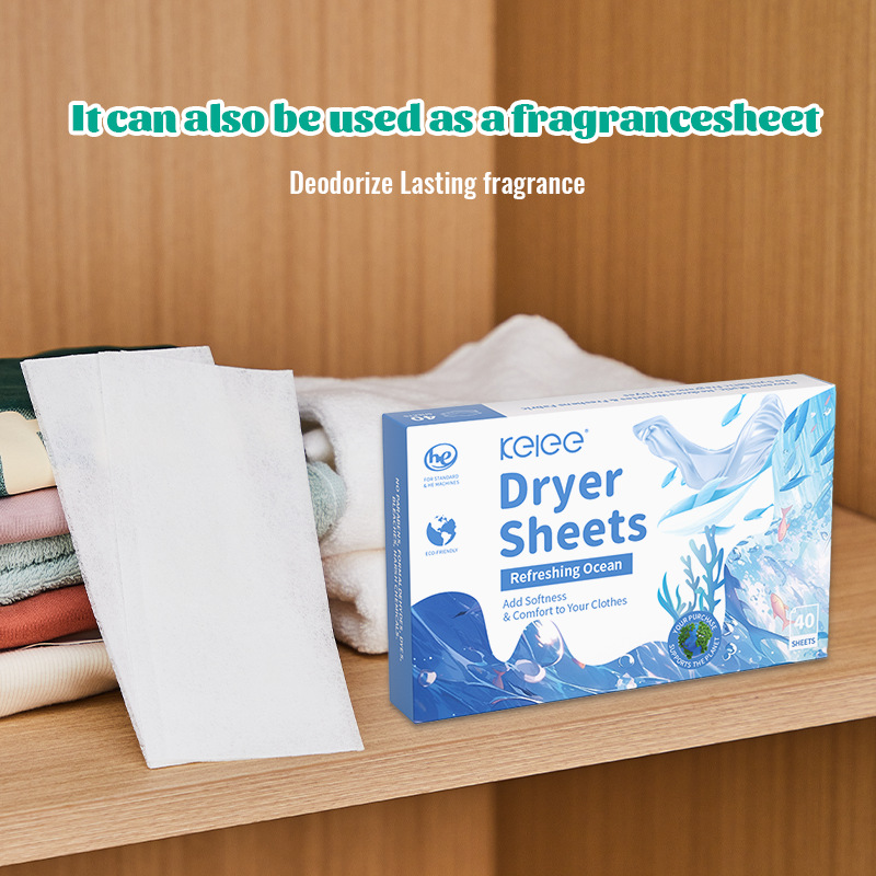 工厂批发衣物柔顺片烘干机干衣片香衣留香片洗衣伴侣Dryer sheets
