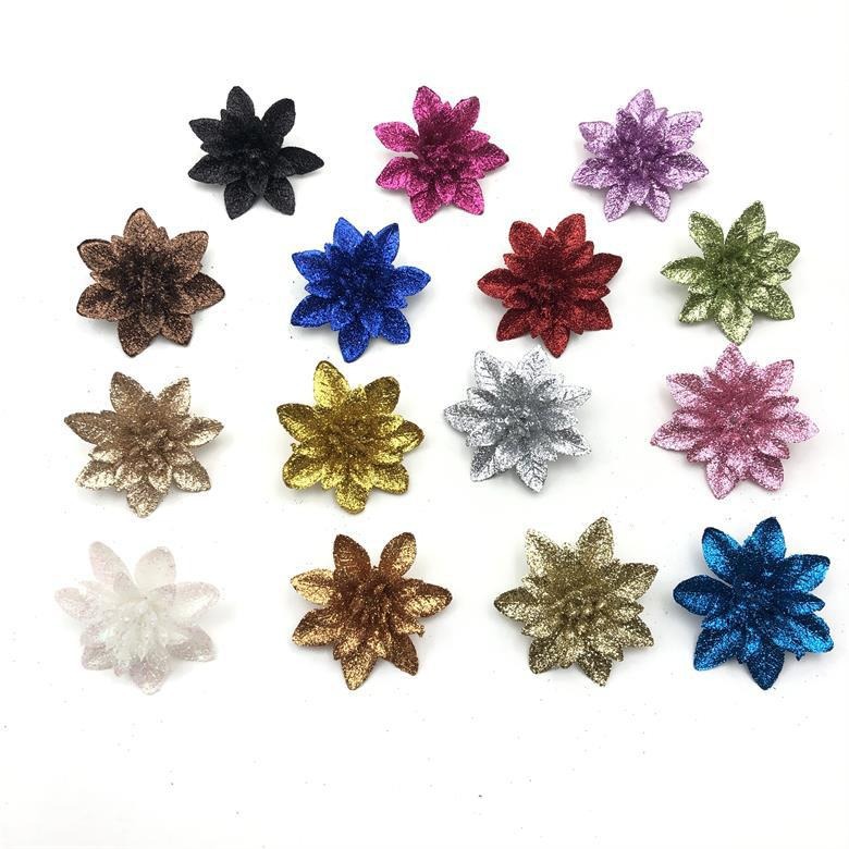 Fábrica directa de oro polvo de navidad flores de navidad árbol de navidad decoración de guirlandas de bodas decoración de regalo caja de regalo ciervo de Navidad