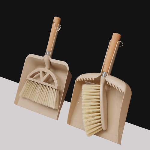 Wooden handle mini brush dustpan combination set small broom engraving floor sofa desktop computer desk cleaning