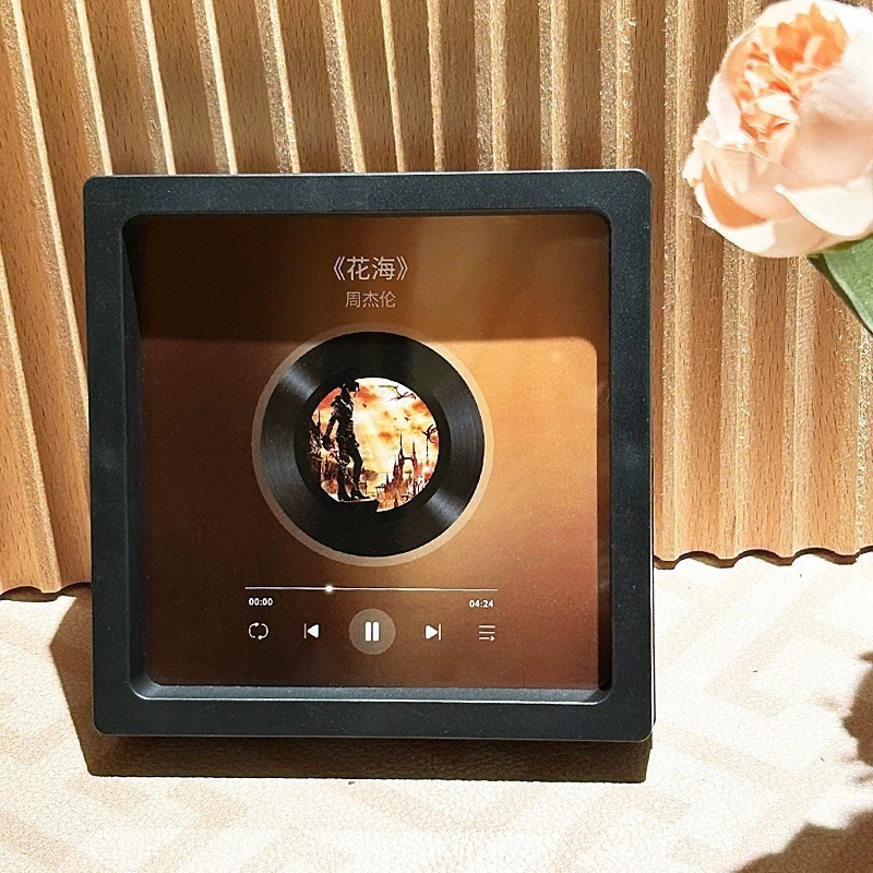 歌う音楽冷蔵庫マグネットフォトフレームビニールレコード、カップル、友人、親友用|undefined