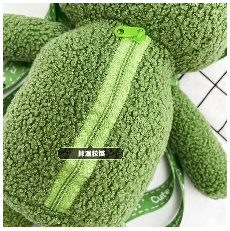 2021 Autumn New stylish and cute green frog single-shoulder crossbody bag wallet plush toy birthday gift for girls undefined