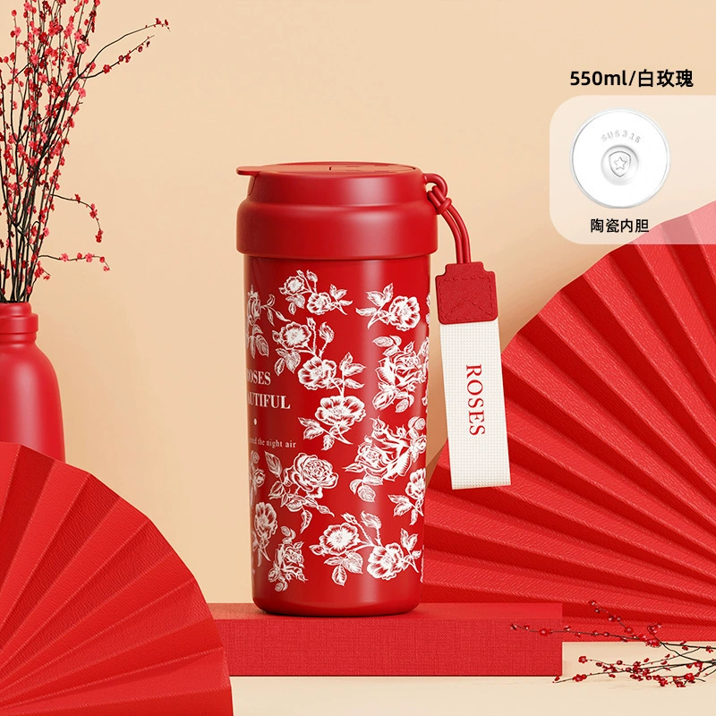 High quality handheld glass stainless steel, ceramic coffee liner, stainless steel AISI 304, orchid