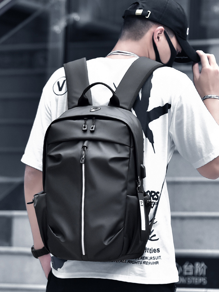 Mochila para hombre, ligera, de gran capacidad, bolso de viaje moderno para estudiantes universitarios, bolso informal de color sólido para computadora, venta al por mayor para hombres