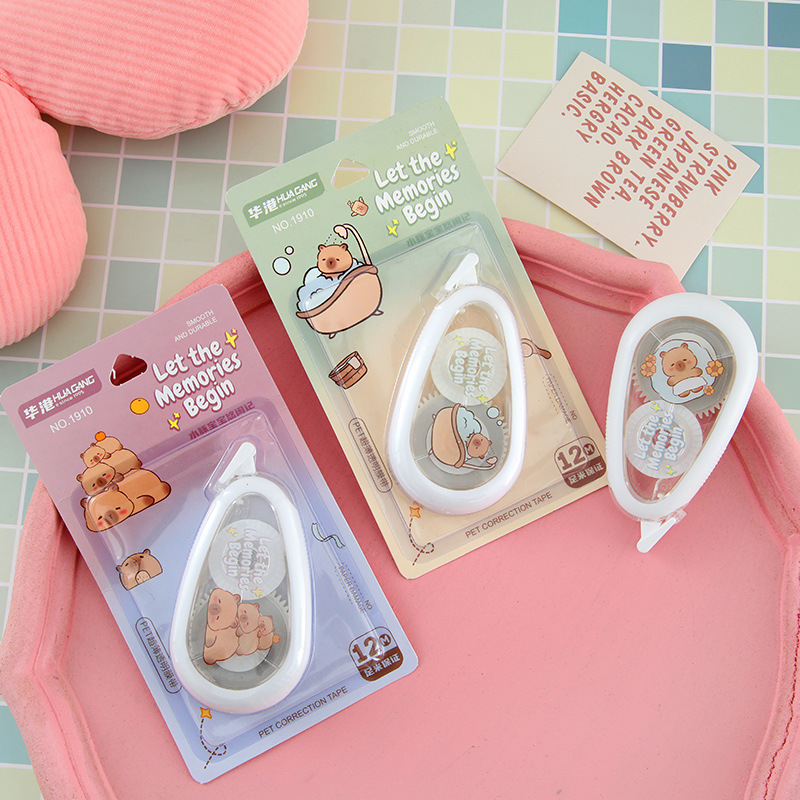 Nueva cinta correctora Capi, cinta correctora de capibara de alto valor, 12 metros, material de oficina de aprendizaje para estudiantes de primaria y secundaria