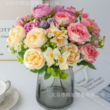 仿真7头牡丹小兰花 婚庆家居装饰假花客厅摆放花艺花篮插花材料