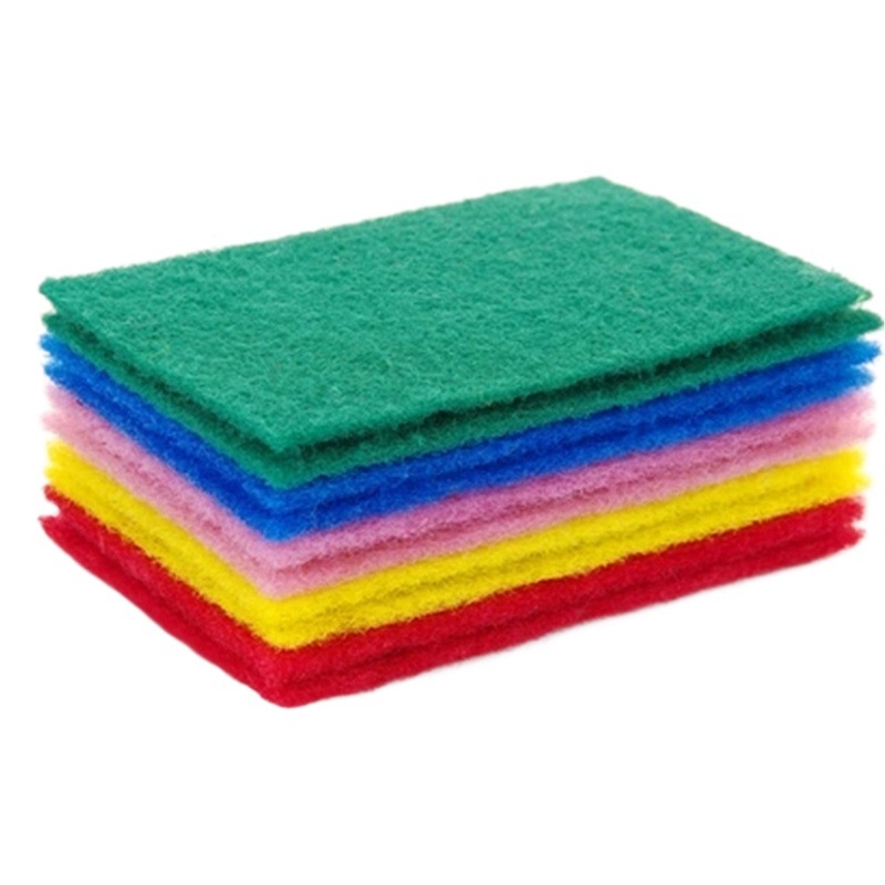 Almohadilla de fregado de color suave 10 piezas al por mayor para lavar platos de limpieza de doble cara cepillo de fregado de color