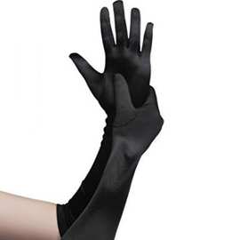 情趣黑色长手套夜店制服手套 跳舞表演 氨纶弹力L55cm