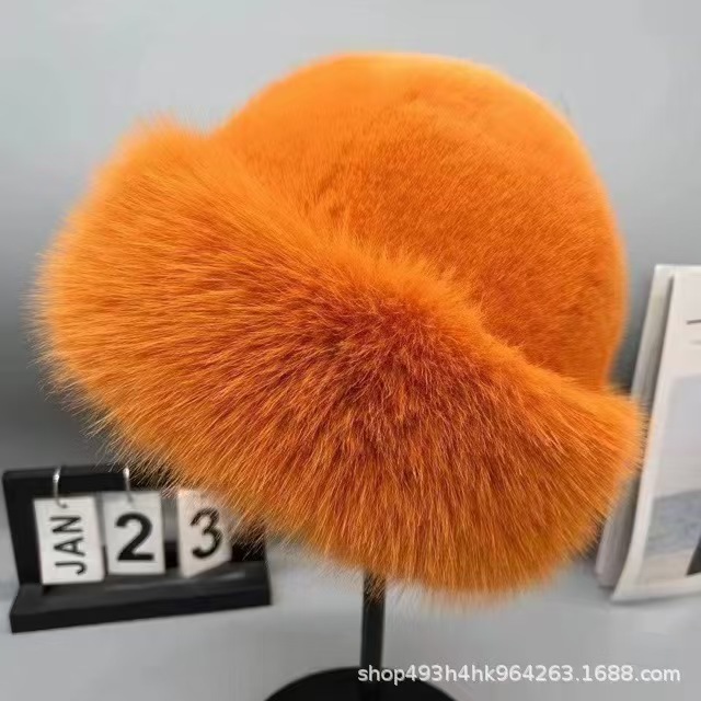 Invierno nuevo estilo grueso y cálido sombrero de paja de imitación de cuero para niños sombrero de pescador cara de alta calidad pequeño sombrero mongol fuente transfronteriza