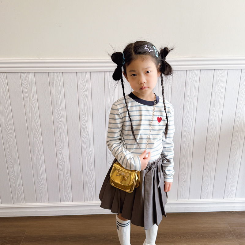 Bolso de hombro para niña coreana Dulce perla bowknot Cadena de moda Bolso de mensajero para bebé Bolso de niño brillante con láser