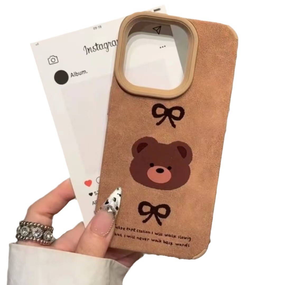 Nuevo oso para iPhone 16 funda para teléfono móvil niña Apple 15promax/14 anti-caída 13pro lindo 12