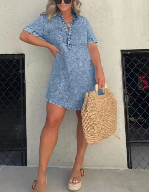 autumn comfortable short sleeve dress