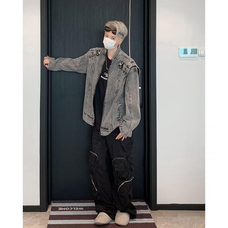 2024 Spring Autumn Cool Men Ins High Street Brand Harajuku Style Korean Version Trendy Loose Jacket_mkmklike.com