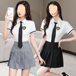 Foot bath shop pedicure technician work clothes pleated skirt two-piece set temperament age-reducing work clothes suit