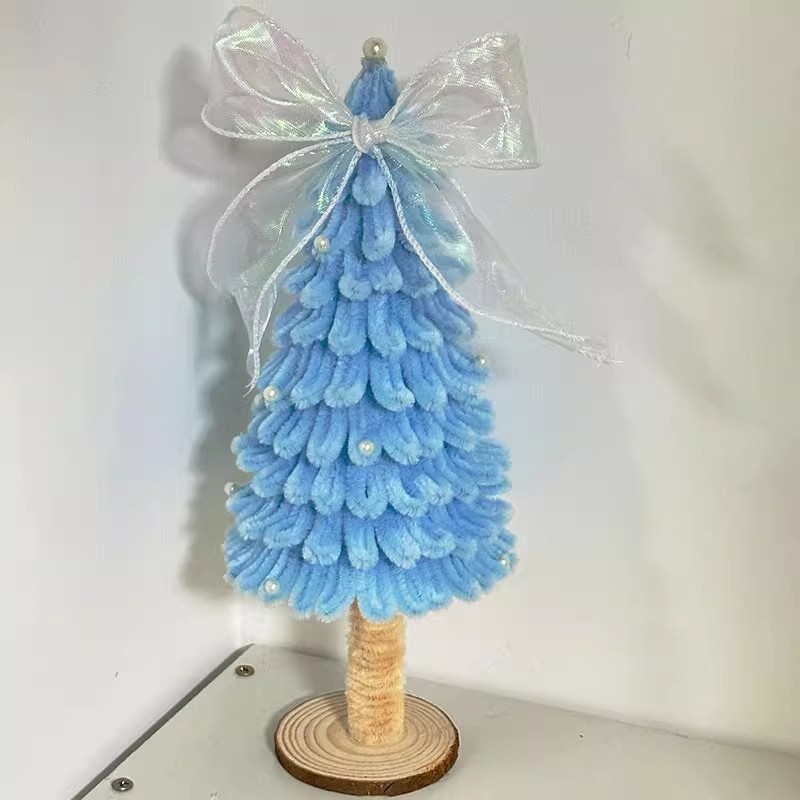 라이트 블루 크리스마스 트리 [활 스타일] (전체 재료 세트 포함)