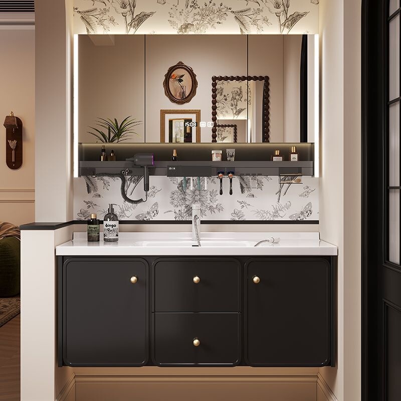 French-style bathroom cabinet with ceramic integrated basin, modern light luxury washbasin, bathroom sink, washroom vanity French-style bathroom cabinet with ceramic integrated basin, modern light luxury washbasin, bathroom sink, washroom vanity