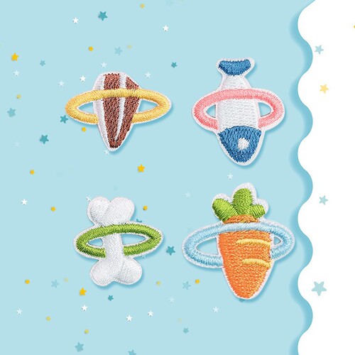 Cartoon Computer Embroidered Animal Planet Embroidered badge clothing accessories decorative patchwork DIY self-adhesive patch wholesale
