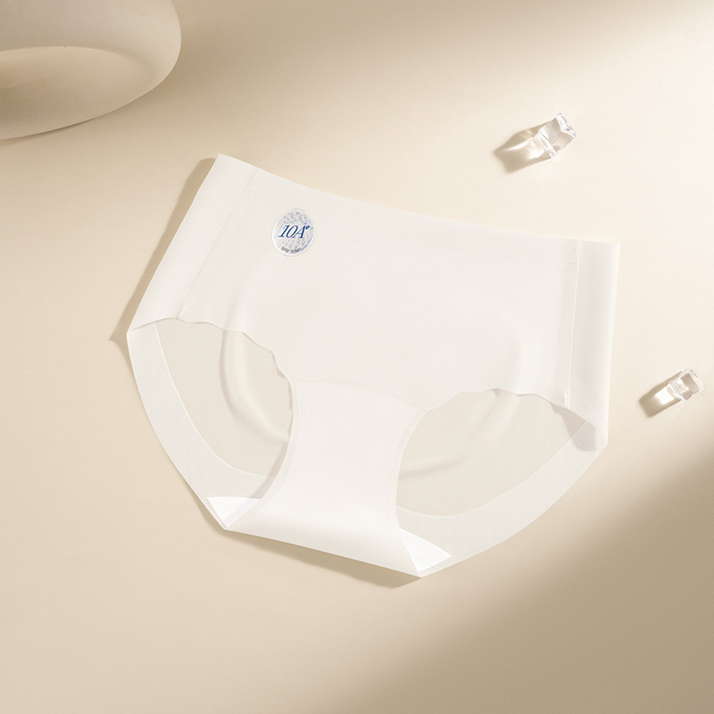 Ropa interior que no deja marcas, estilo de verano, seda de hielo delgada, entrepierna de algodón puro 10A, entrepierna antibacteriana, cintura media, piel de leche transpirable, ropa interior triangular para mujer