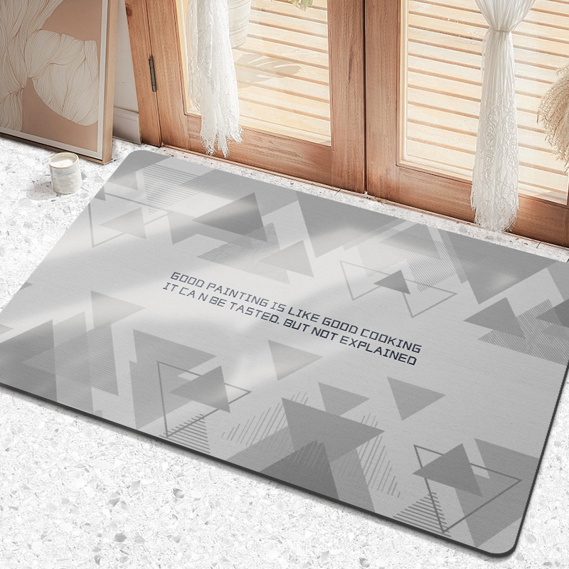 Nórdico simple diatomea barro suave baño Baño absorbente de secado rápido pie estera de piso oval estera puerta de entrada