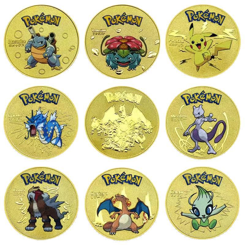 Gold and silver style treasure dream color commemorative coin pocket monster anime coin peripheral commemorative coin die casting metal