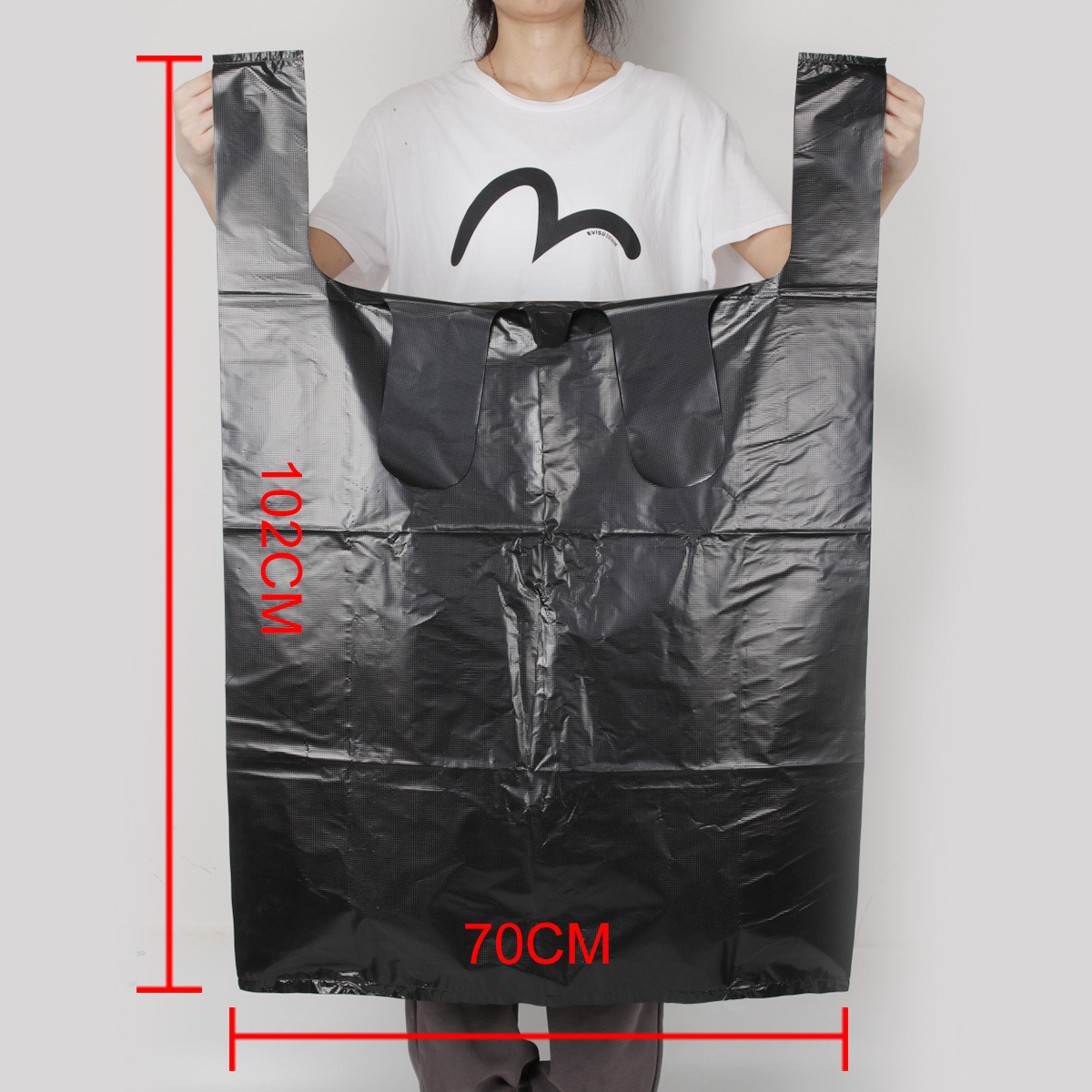 加大号加厚黑色70x102手提塑料袋搬家服装打包袋物业酒店垃圾袋
